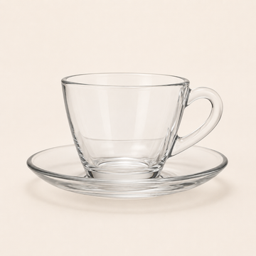 Glass Cups And Saucers