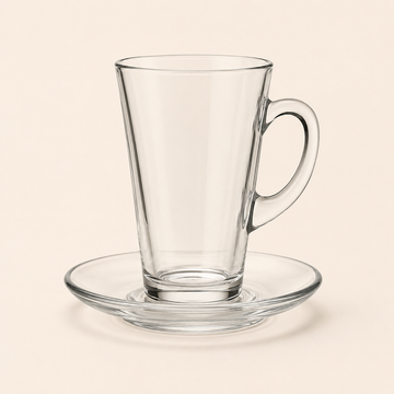 Glass Latte Cups And Saucers